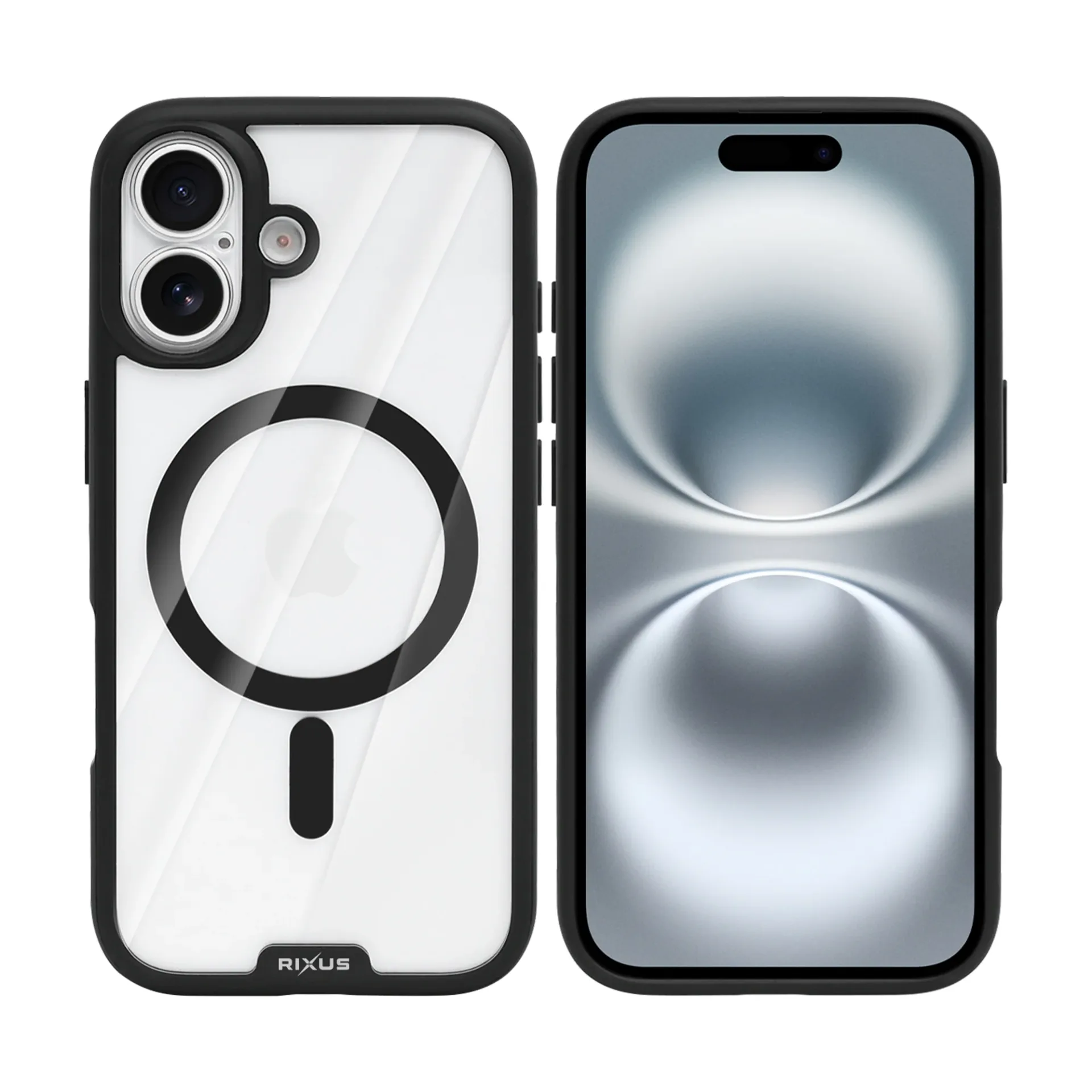 Rixus Crystal Amber Case For Apple iPhone 16 Black
