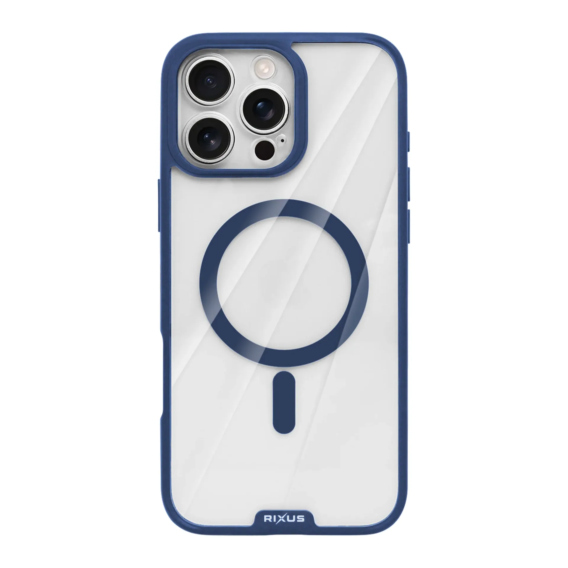 Rixus Crystal Amber Case For Apple iPhone 16 Pro Blue
