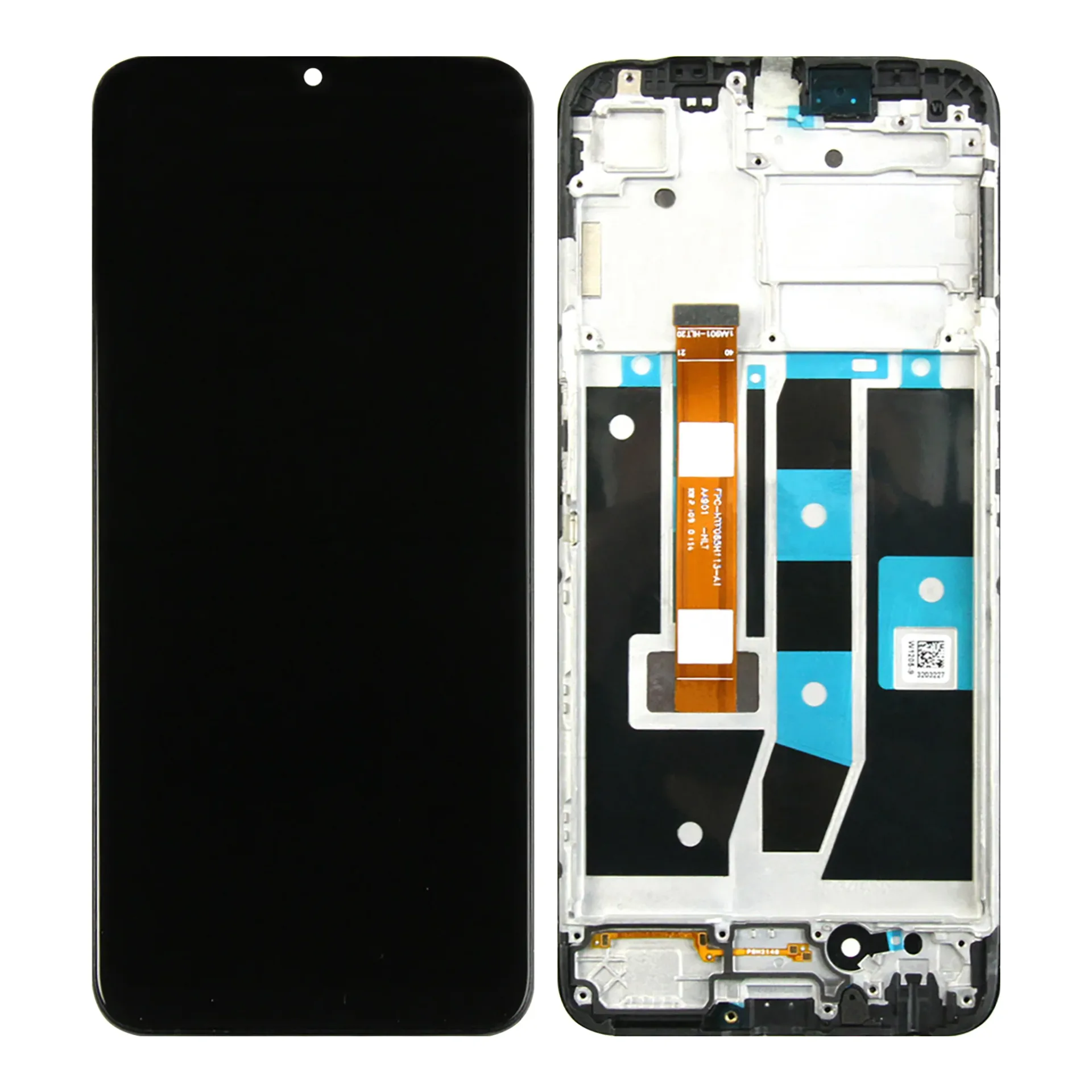Oppo A54S Display And Digitizer With Frame Black OEM
