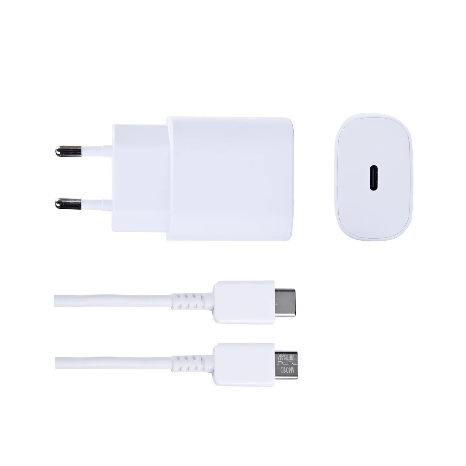 Fast Charge Travel Adapter With USB-C Cable 100cm 25W White Retail Box