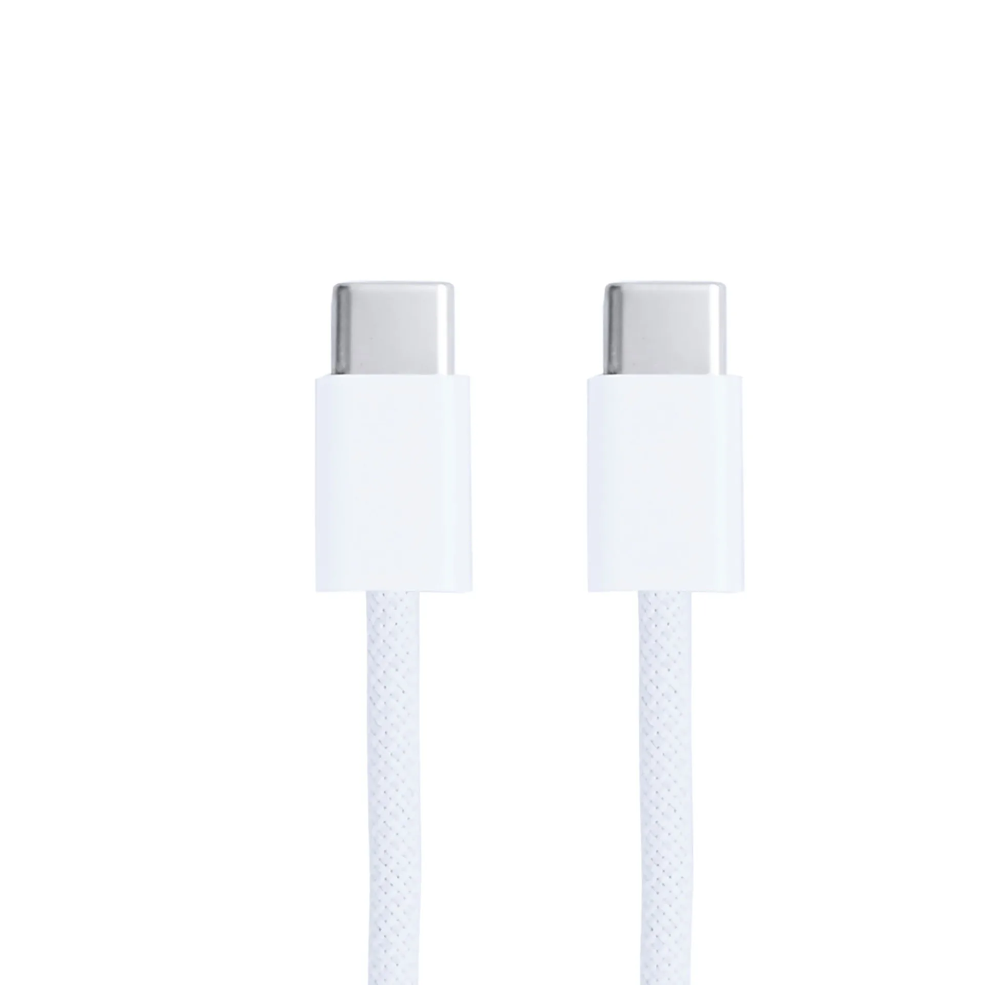For Apple iPhone 15, 16, 17 Series USB-C To USB-C Woven Cable 100cm 60W White Retail Box