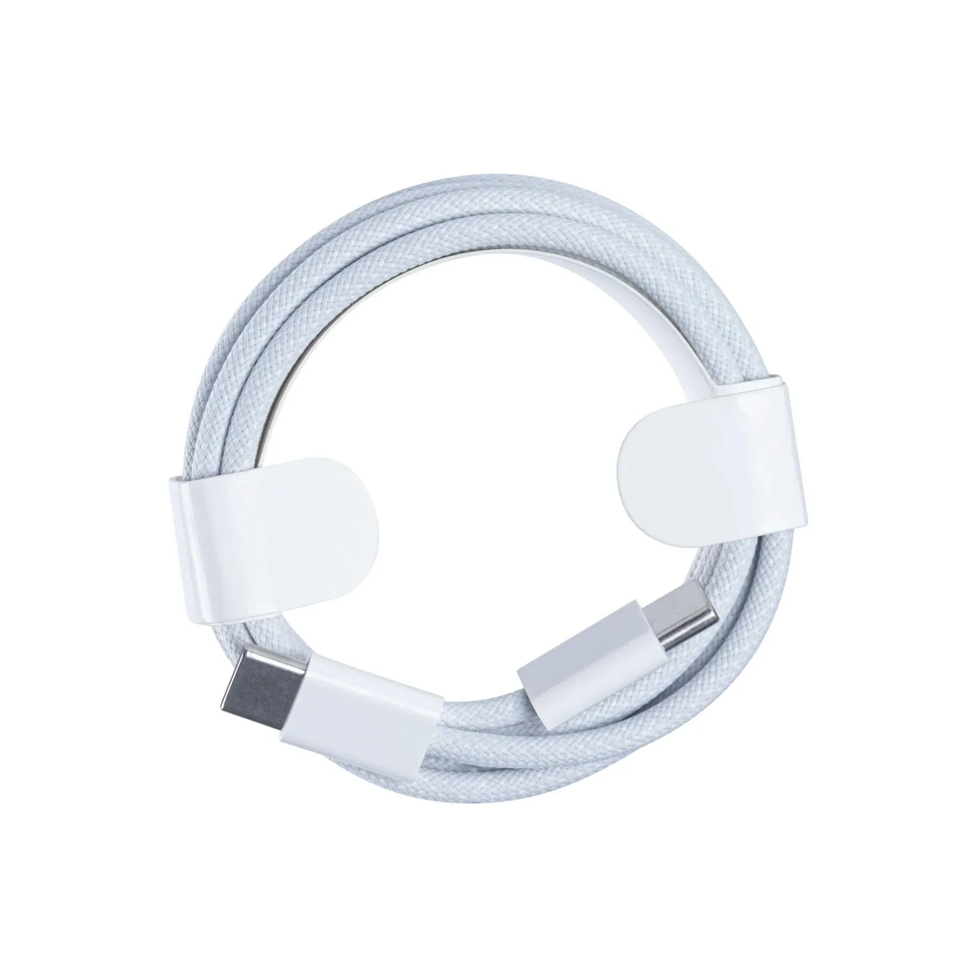 For Apple iPhone 15, 16, 17 Series USB-C To USB-C Woven Cable 200cm 60W White Bulk