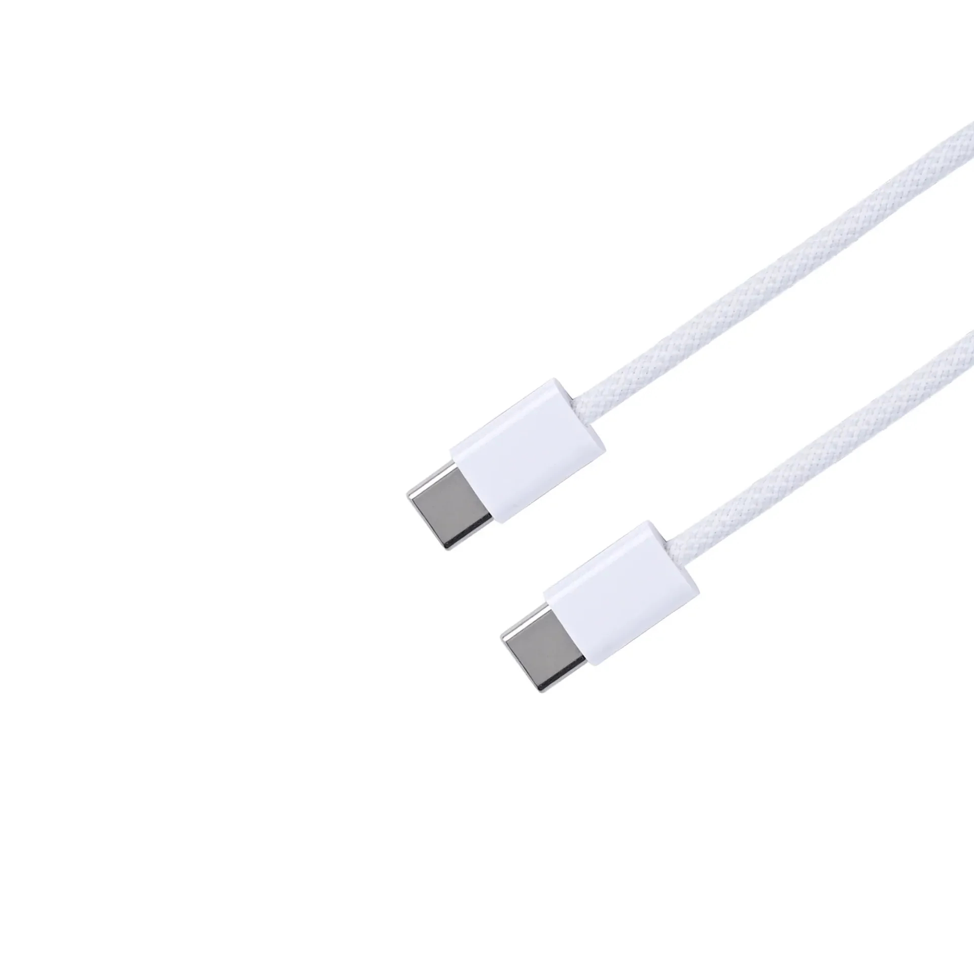 For Apple iPhone 15, 16, 17 Series USB-C To USB-C Woven Cable 200cm 60W White Bulk