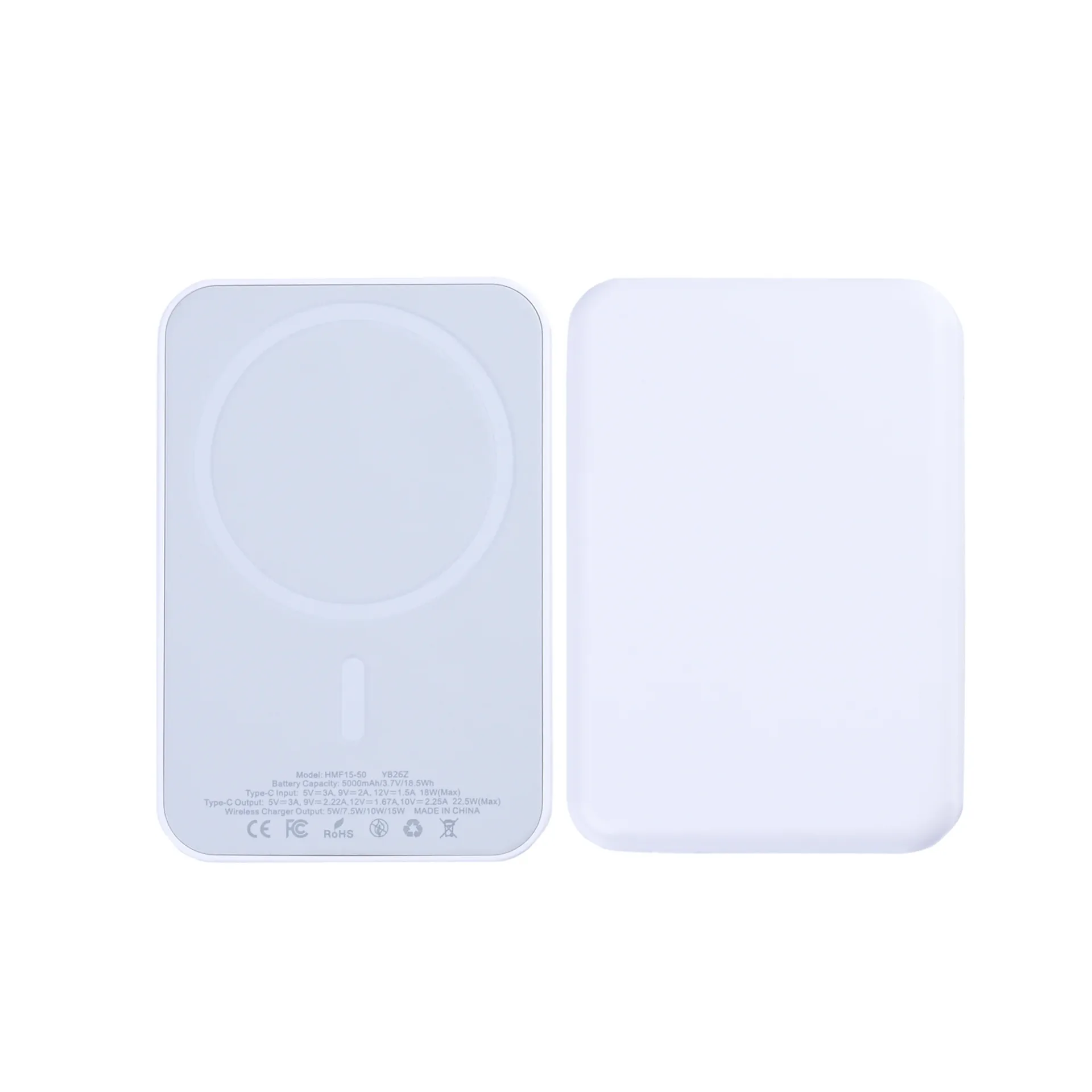 For Apple iPhone 12, 13, 14, 15, 16, 17 Series Battery Pack Magnetic Charging 15W 5000mAh White
