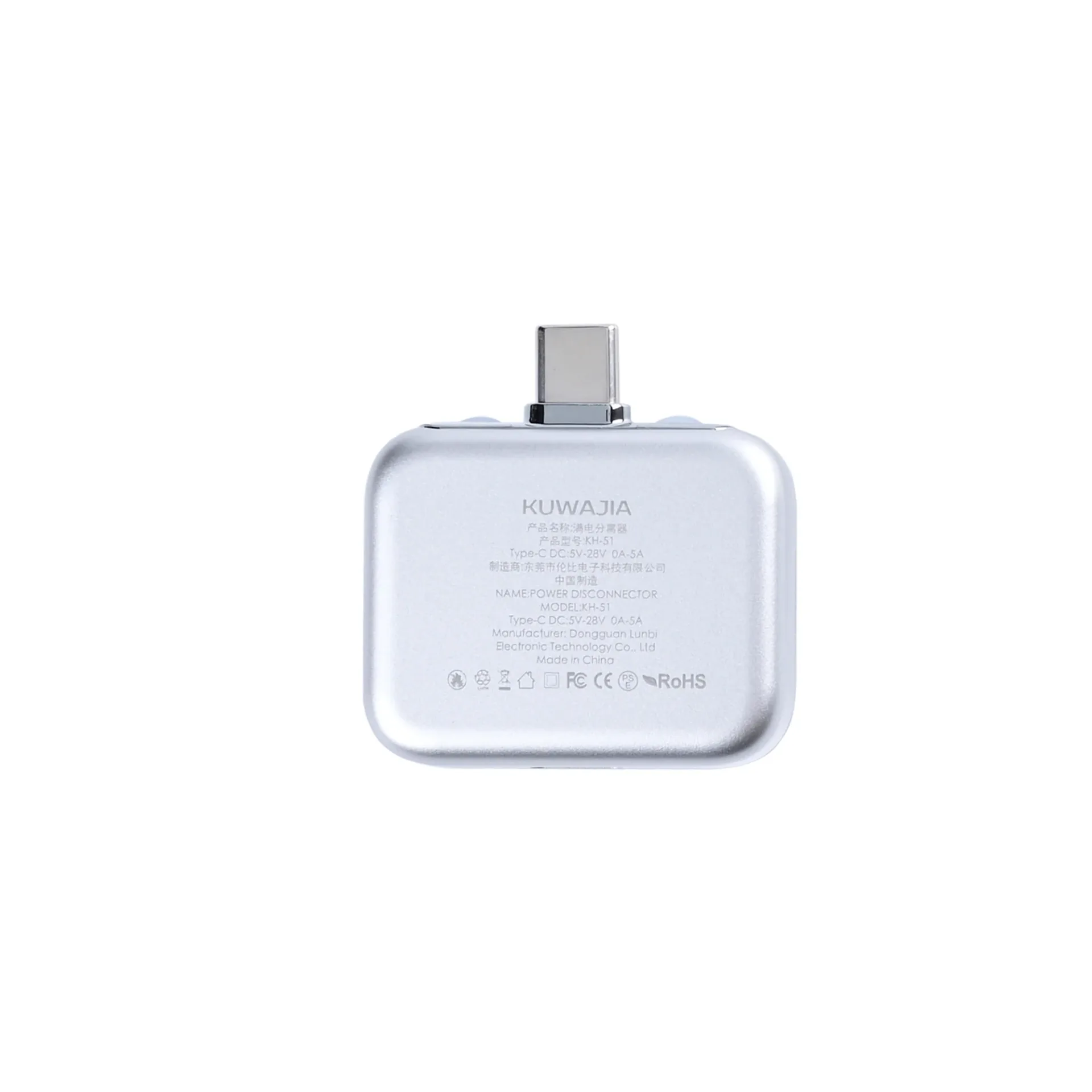 KH-51 Smart USB-C Auto Full Charge Disconnect Adapter 140W Silver