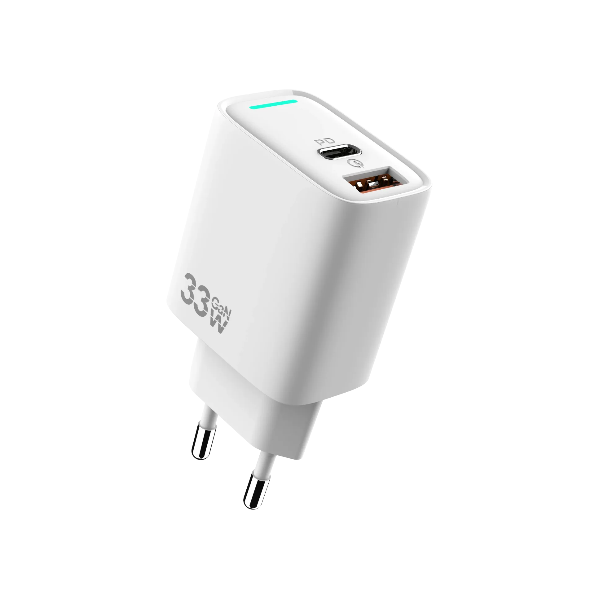 PD Quick GaN Adapter CH3350 USB-A To USB-C 33W White Bulk