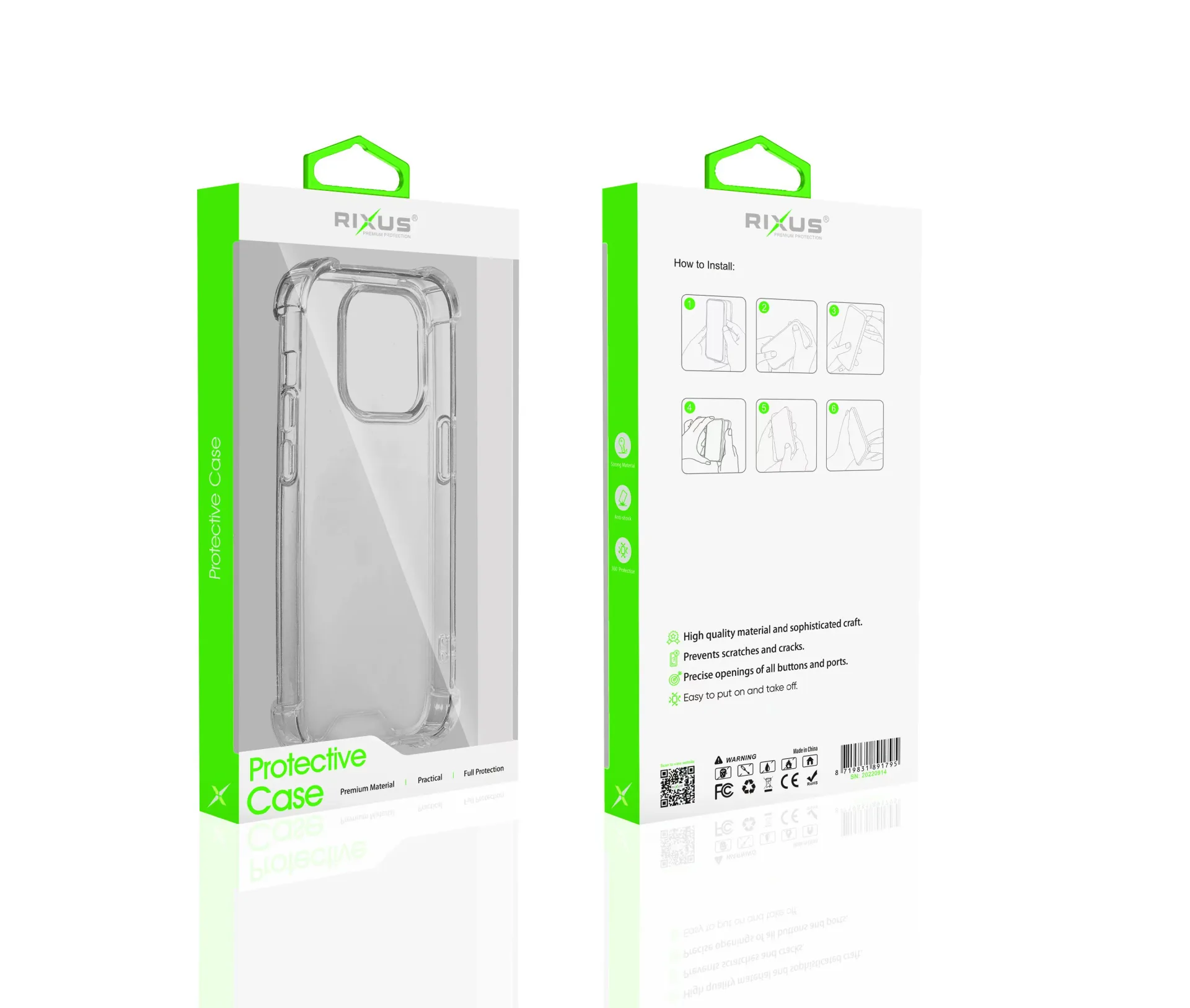 Rixus Anti Shock Case TPU For Apple iPhone 14 Pro Max Transparent