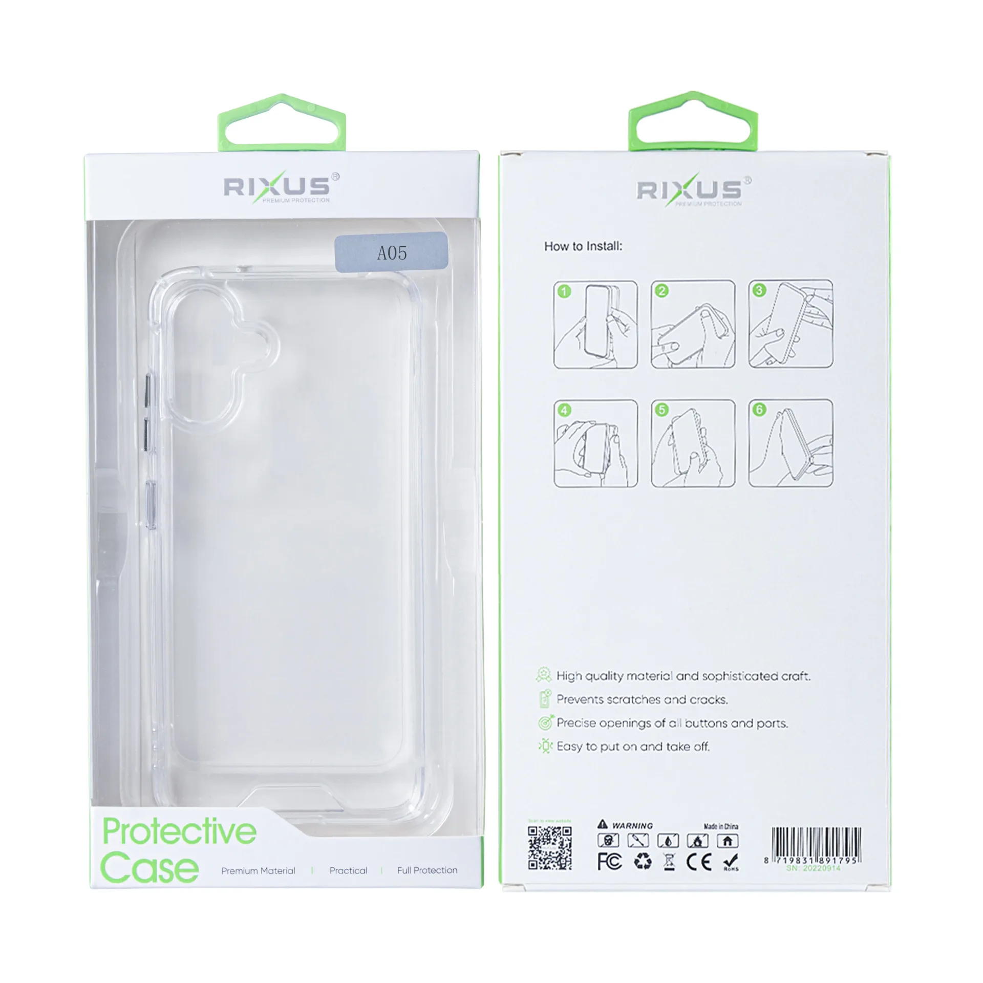 Rixus Anti Shock Case TPU For Samsung Galaxy A05 Transparent