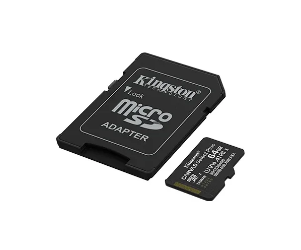 Kingston 64GB Canvas Select Plus MicroSD Memory Card 100R A1 C10 Card With Adapter Black