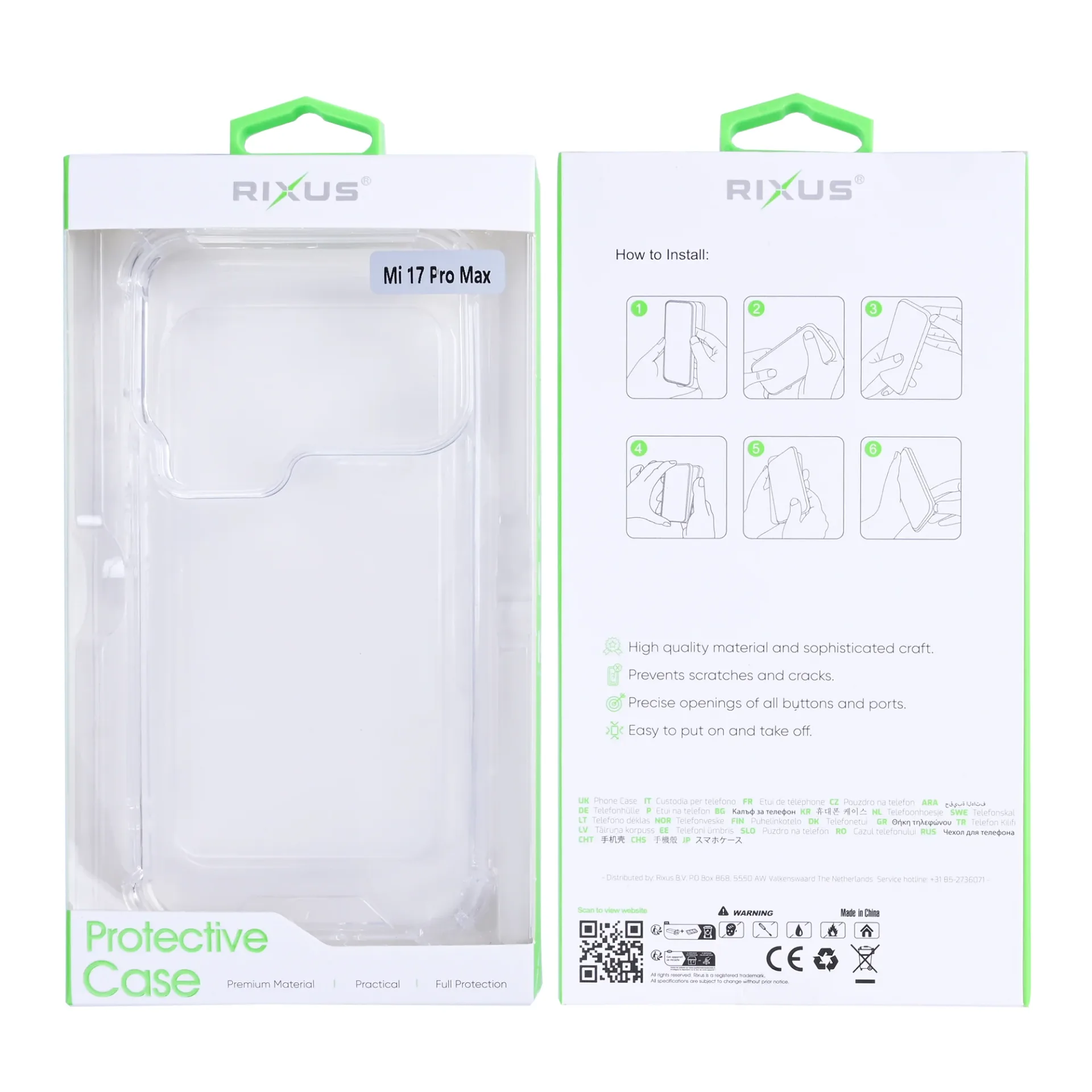 Rixus Anti-Burst Case For Xiaomi 17 Pro Max Transparent