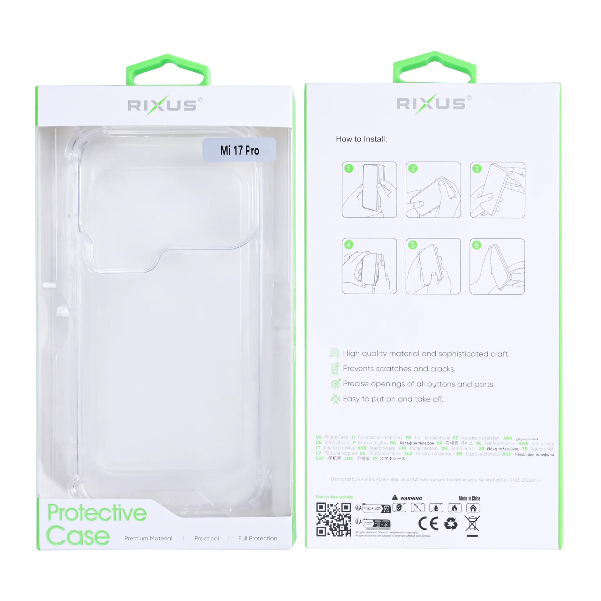 Rixus Anti-Burst Case For Xiaomi 17 Pro Transparent