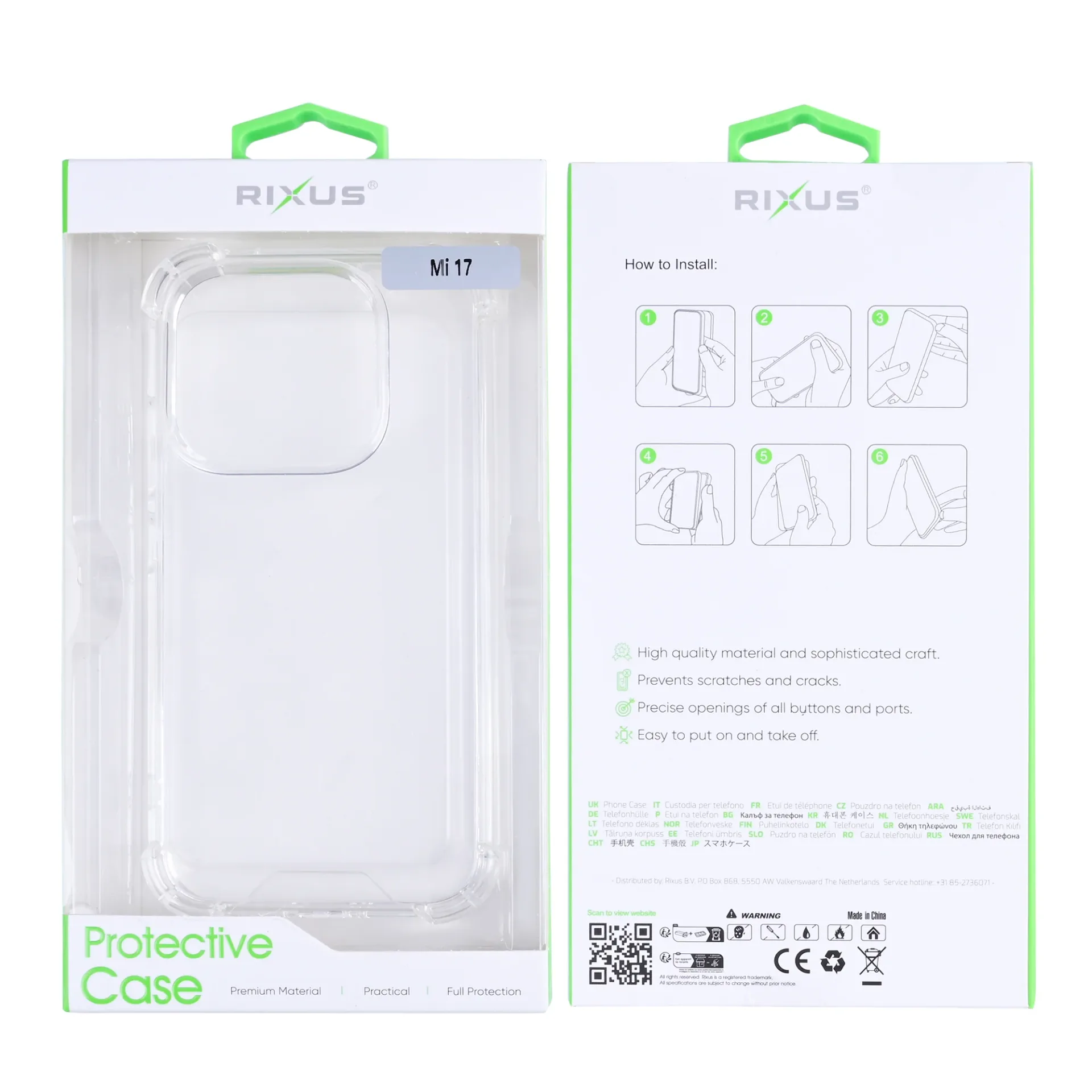 Rixus Anti-Burst Case For Xiaomi 17 Transparent