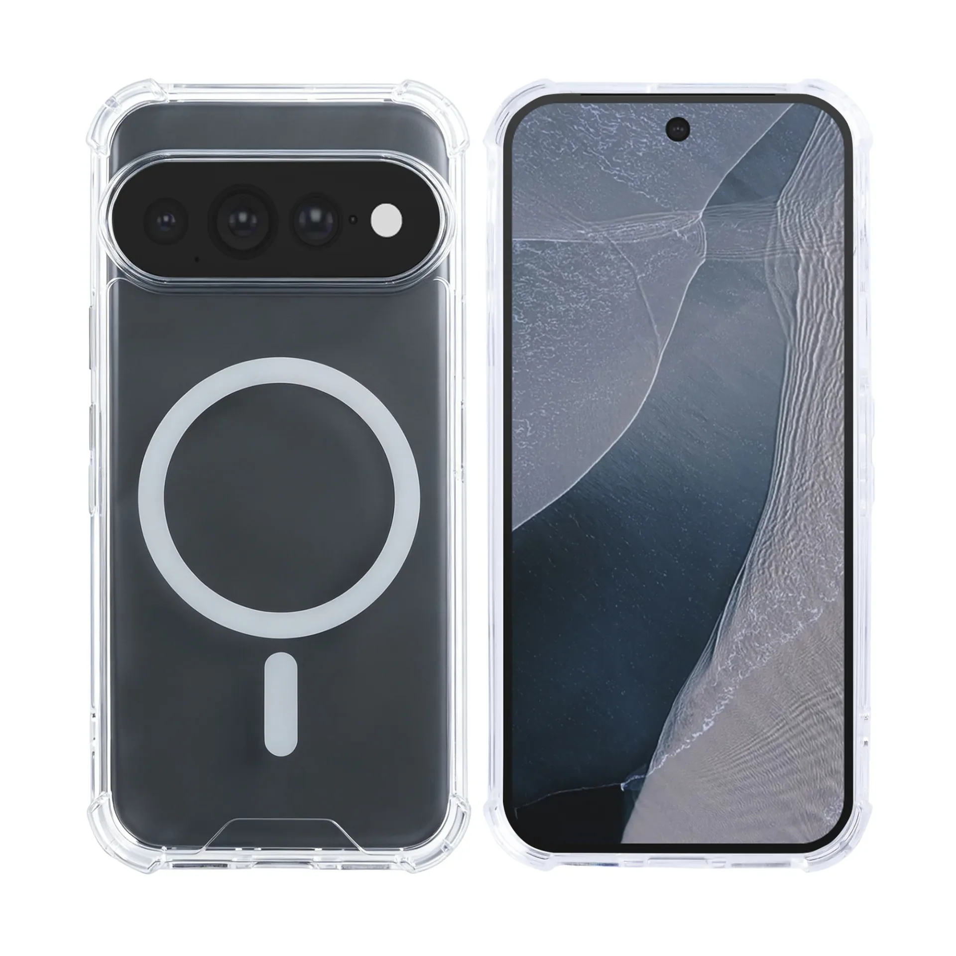 Rixus Anti-Burst Case With MagSafe Compatible For Google Pixel 11 Pro XL Transparent