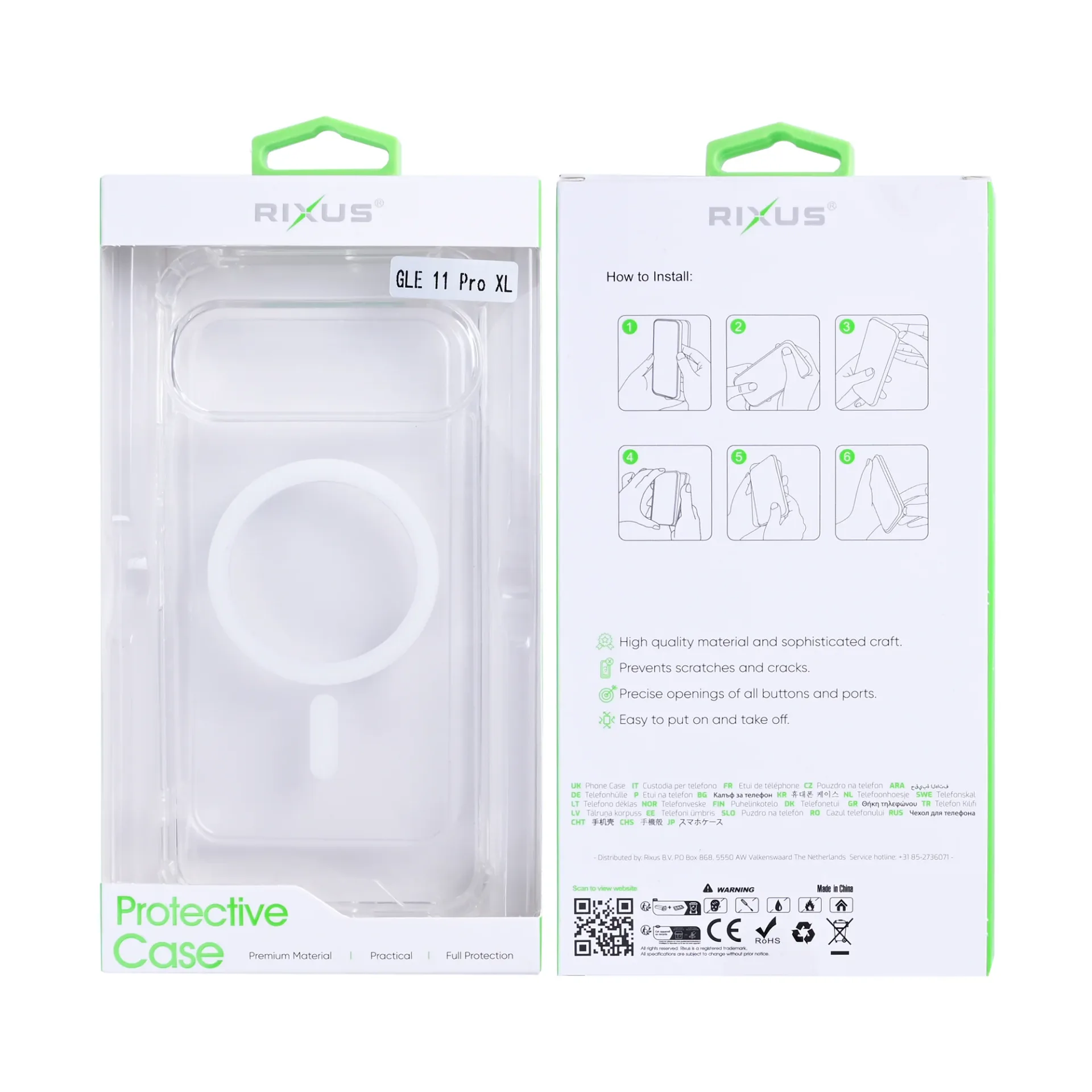 Rixus Anti-Burst Case With MagSafe Compatible For Google Pixel 11 Pro XL Transparent