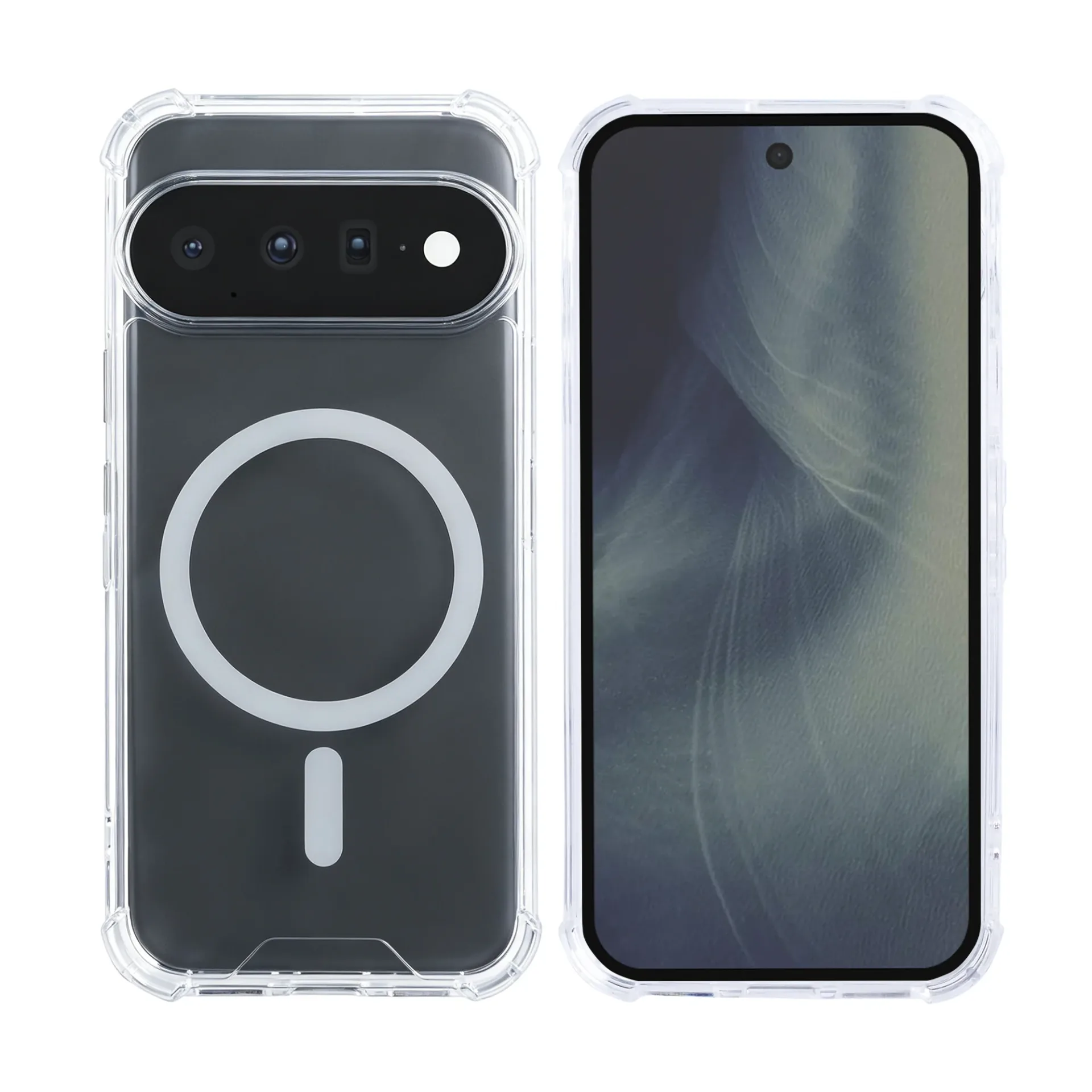 Rixus Anti-Burst Case With MagSafe Compatible For Google Pixel 11 Transparent