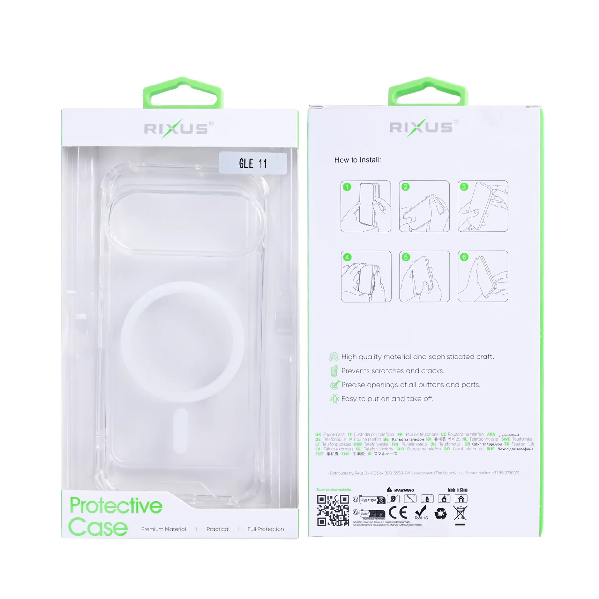 Rixus Anti-Burst Case With MagSafe Compatible For Google Pixel 11 Transparent