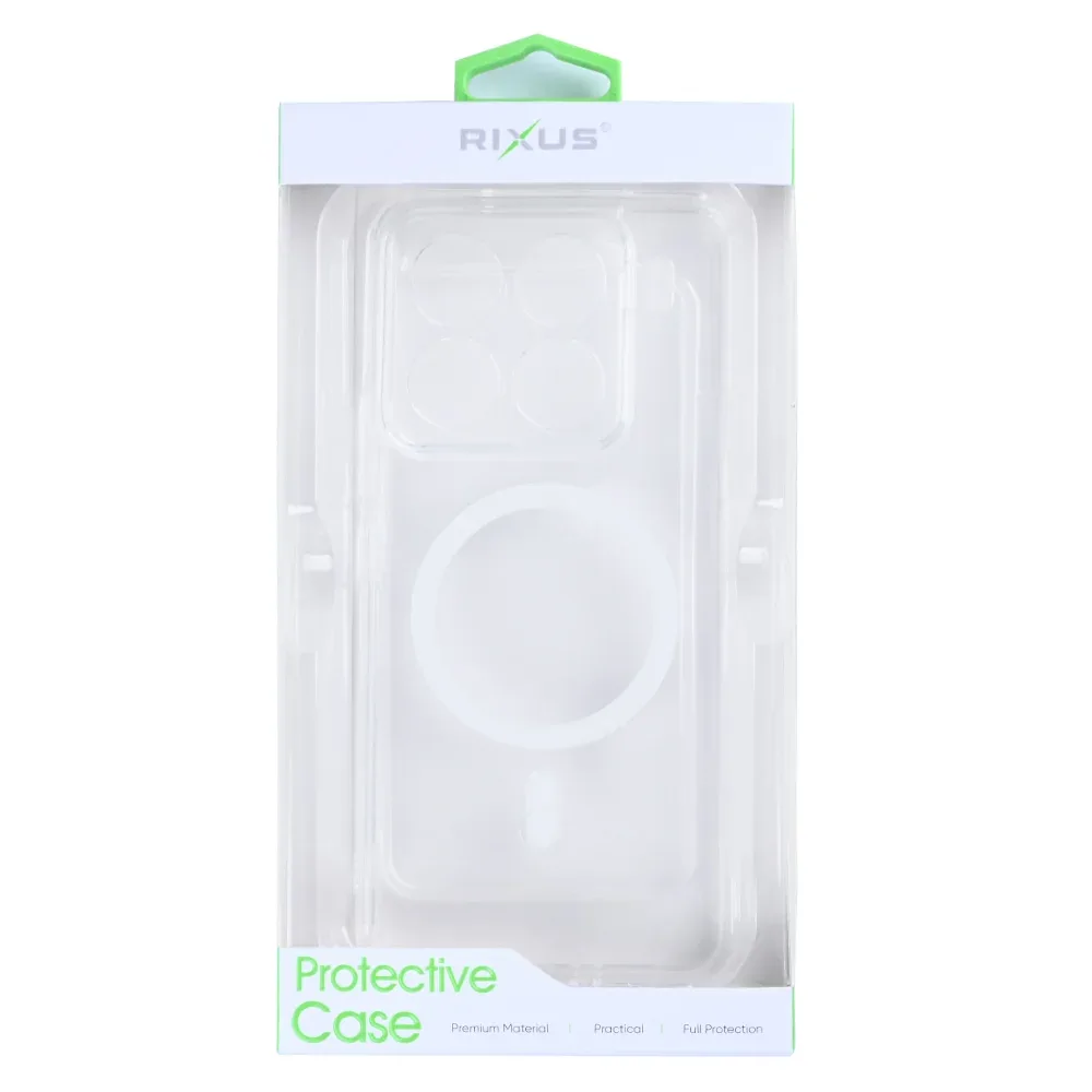 Rixus Anti-Burst Case With MagSafe Compatible For Xiaomi 15 Pro, 15S Pro Transparent