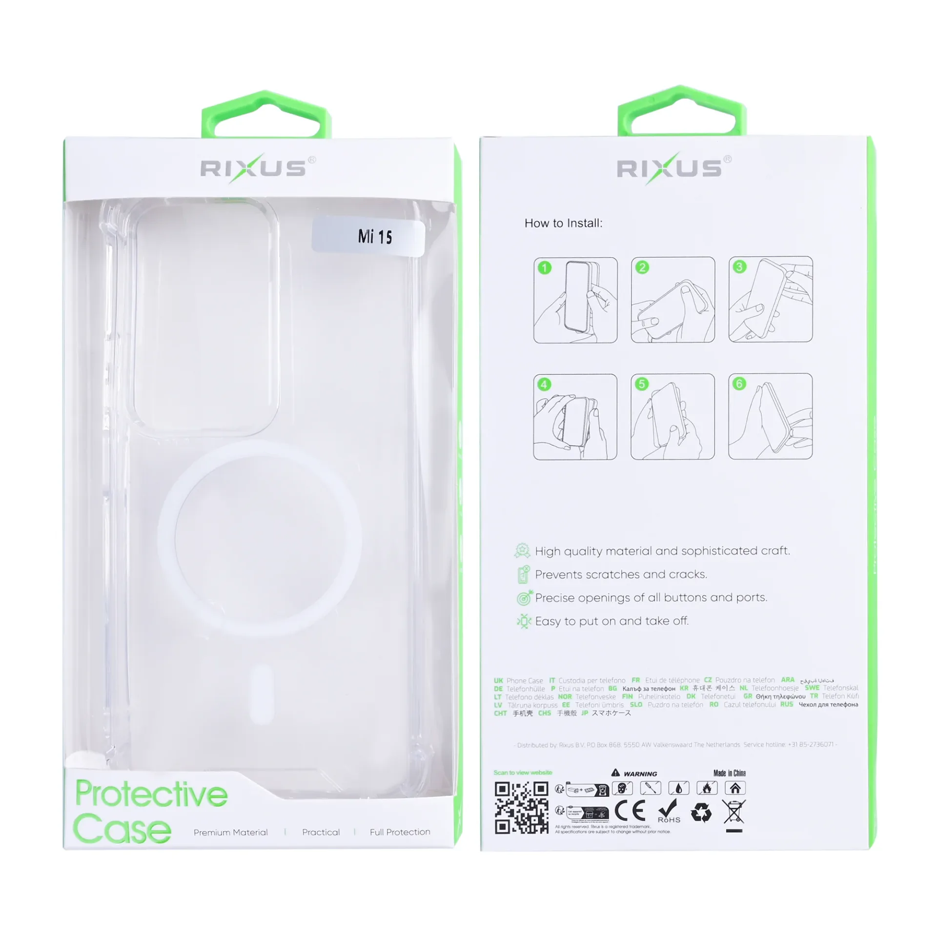 Rixus Anti-Burst Case With MagSafe Compatible For Xiaomi Redmi 15 Transparent