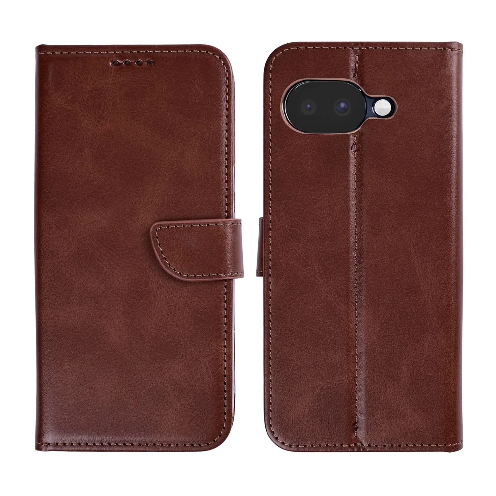 Rixus Bookcase For Google Pixel 10a Brown