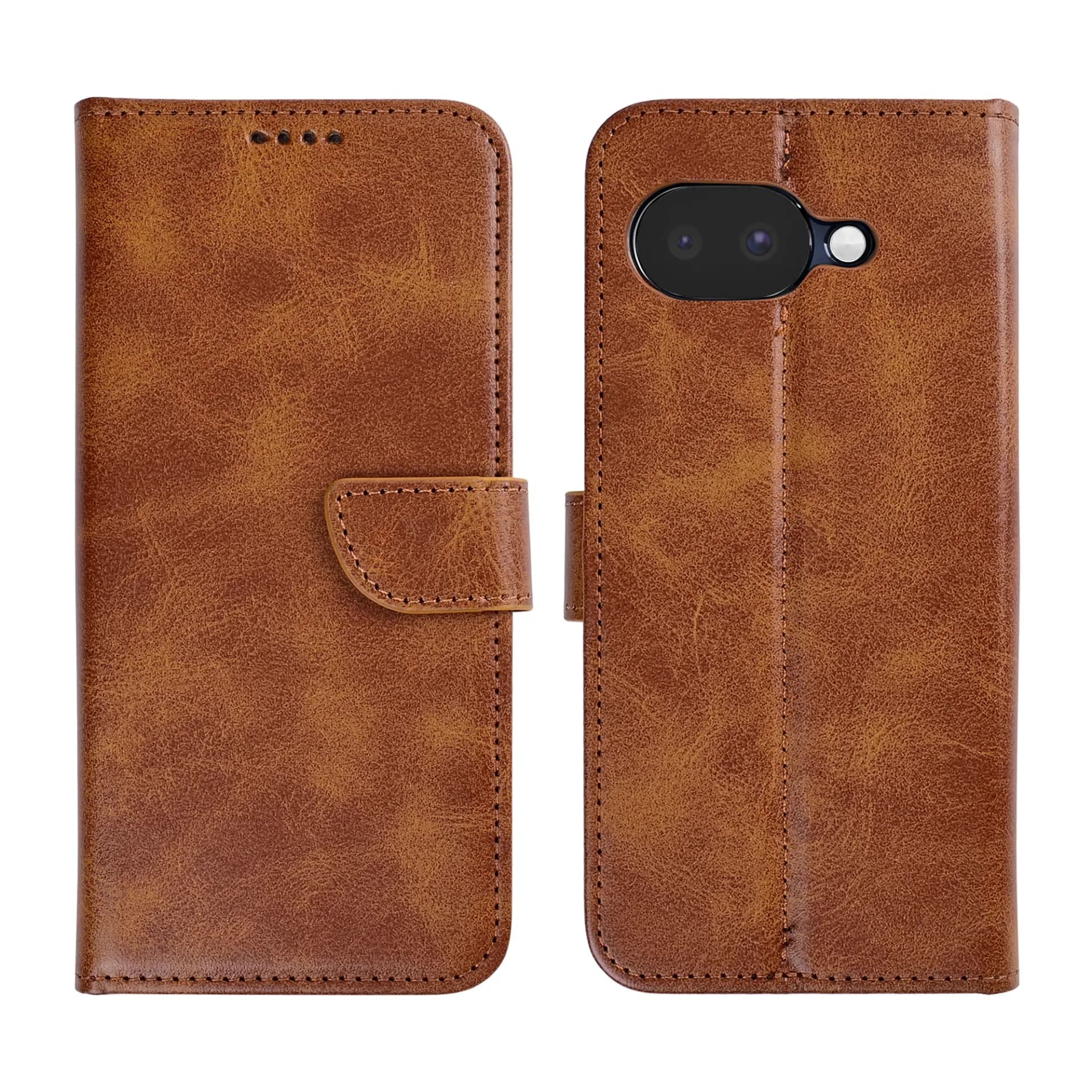 Rixus Bookcase For Google Pixel 10a Light Brown
