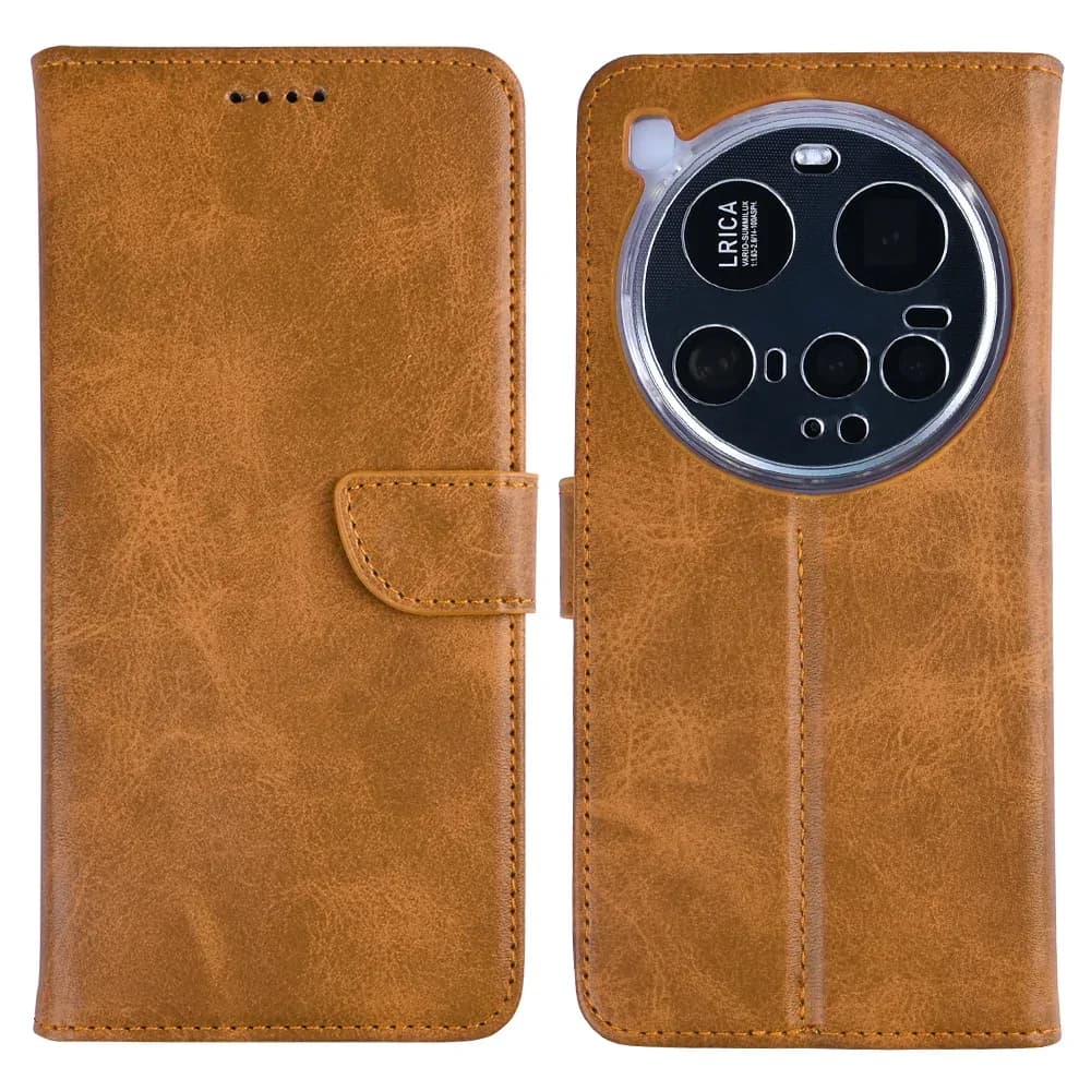 Rixus Bookcase For Xiaomi 15 Ultra Light Brown