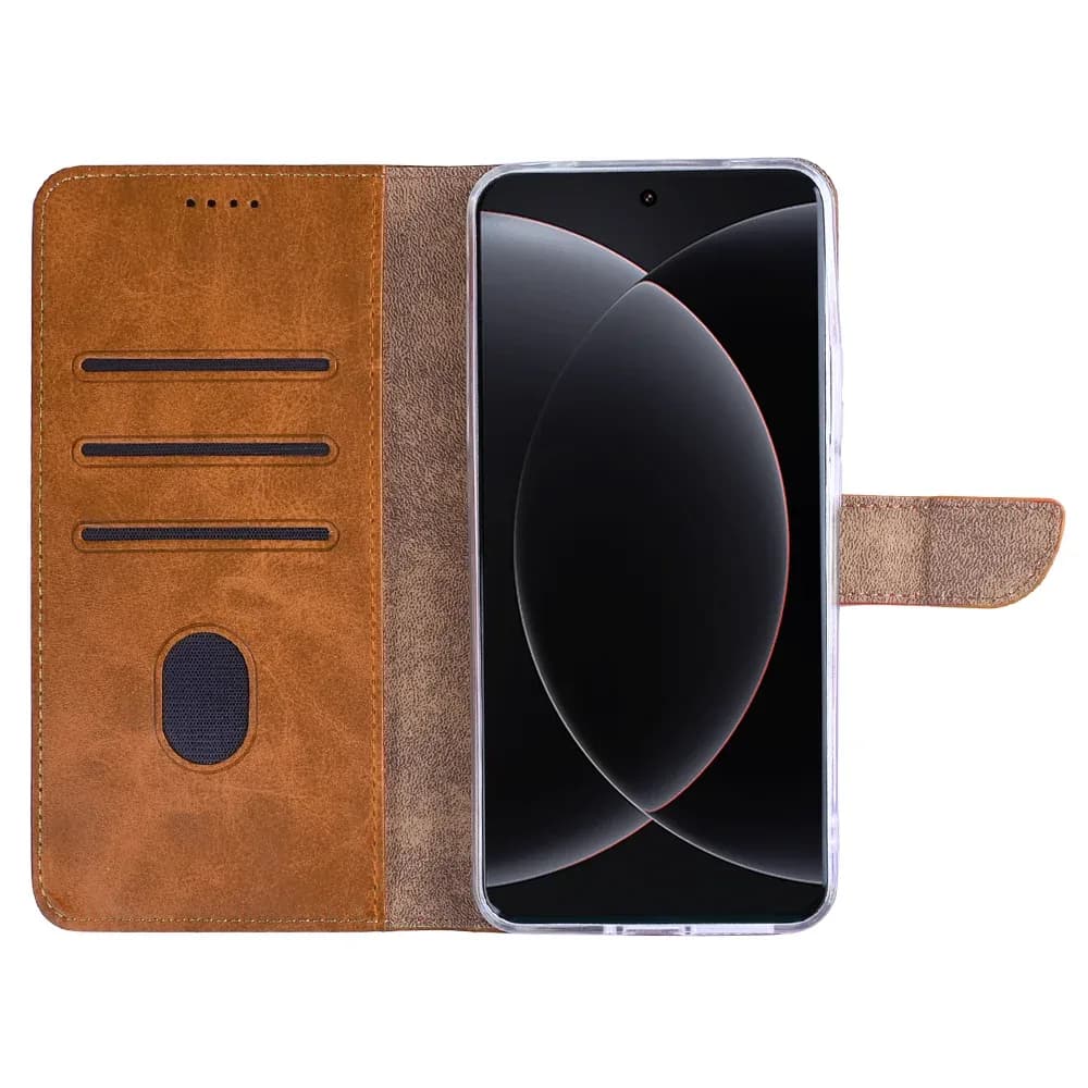 Rixus Bookcase For Xiaomi 15 Ultra Light Brown