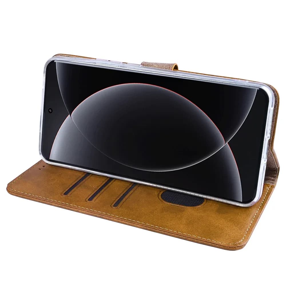 Rixus Bookcase For Xiaomi 15 Ultra Light Brown