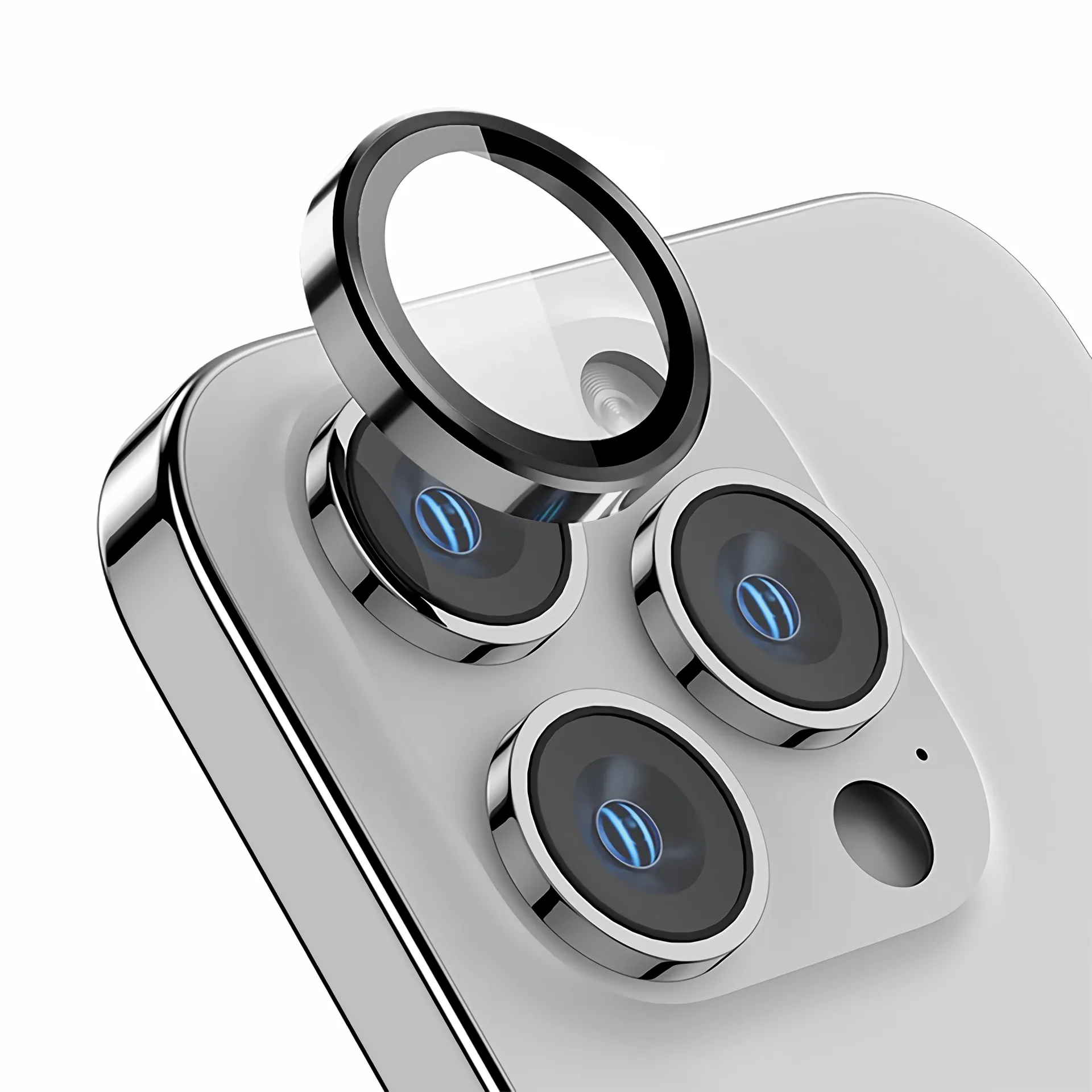 Rixus Metal Shield Camera Tempered Glass For Apple iPhone 12, 12 Mini Black