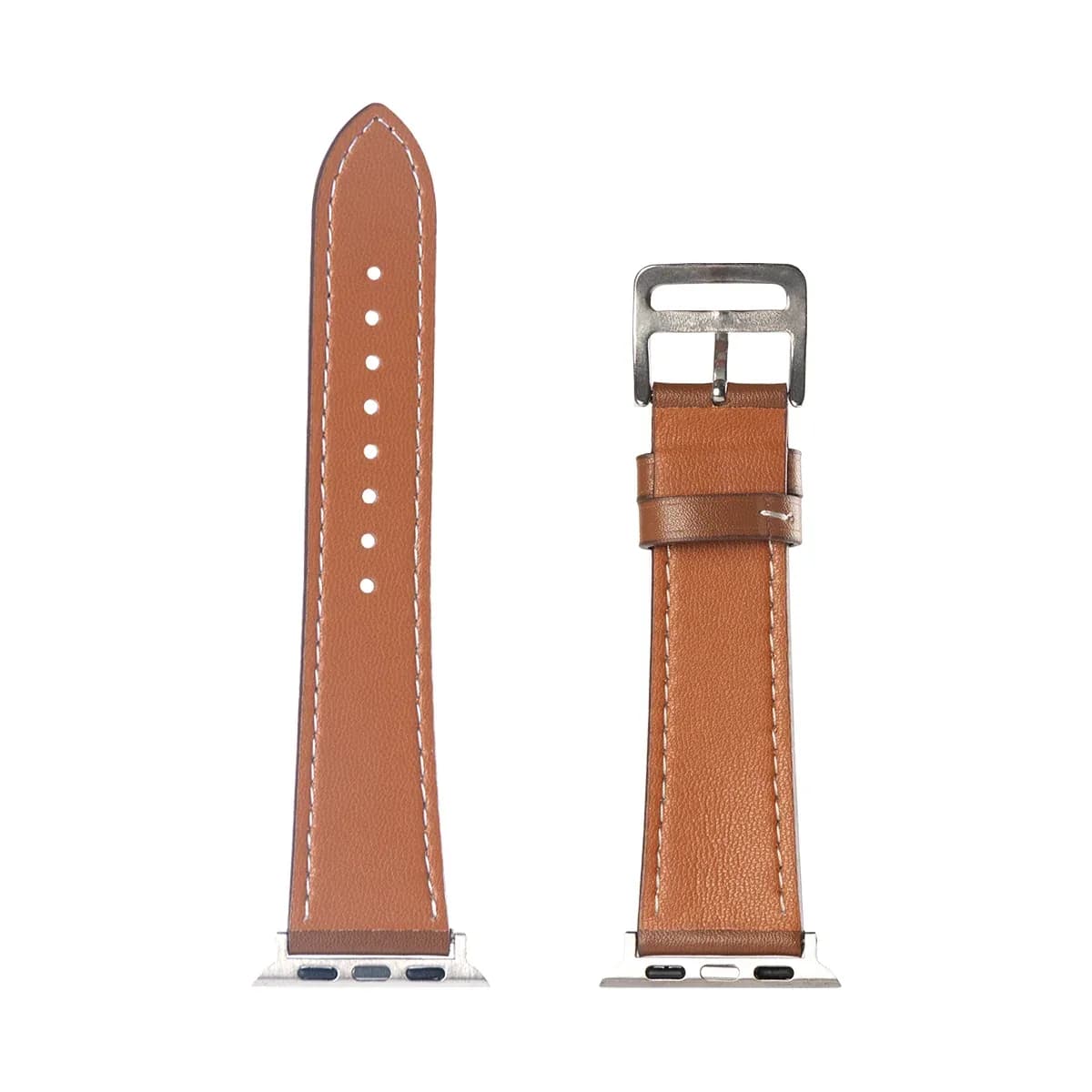 Double Layer Leather Ban For Apple Watch 42mm, 44mm, 45mm, 49mm Brown