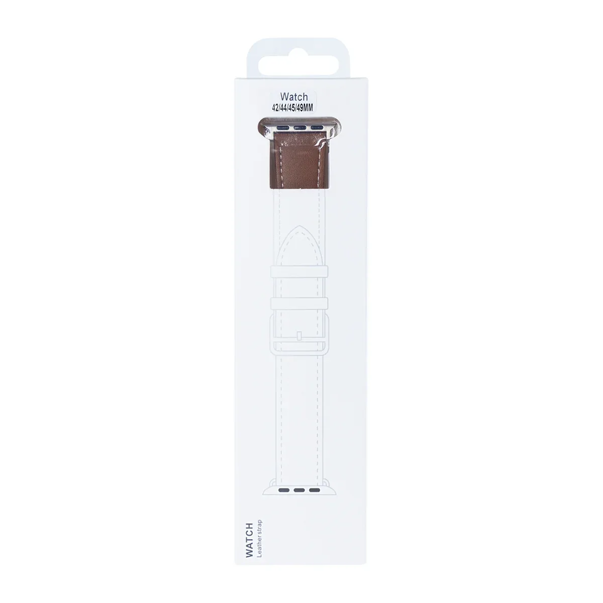 Double Layer Leather Ban For Apple Watch 42mm, 44mm, 45mm, 49mm Brown