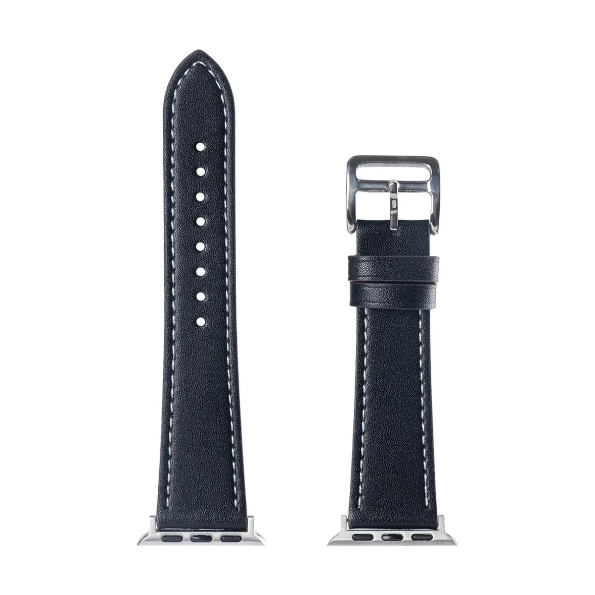 Double Layer Leather Band For Apple Watch 38mm, 40mm, 41mm Black