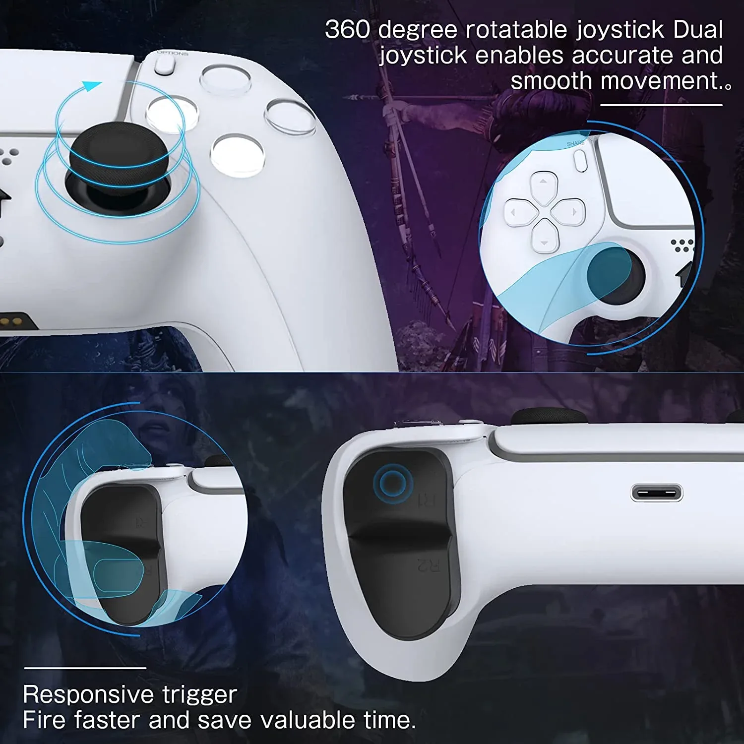 For Sony PlayStation 4 Wireless Bluetooth Game Controller (T28) White OEM