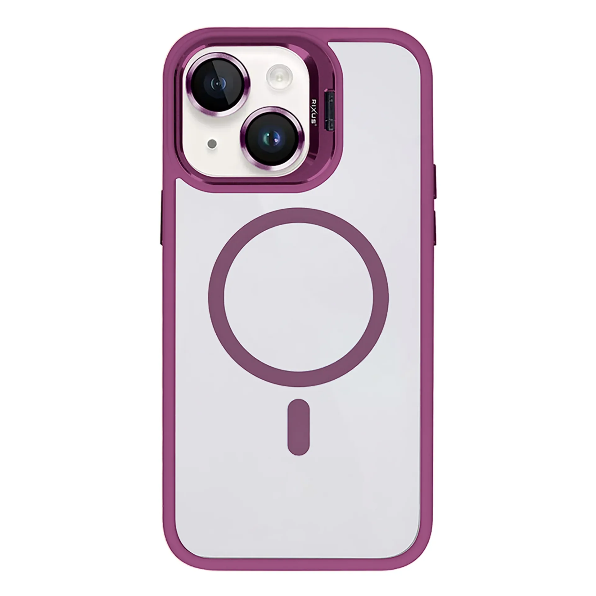 Rixus Classic 03 Case With MagSafe Compatible For Apple iPhone 13 Dark Pink