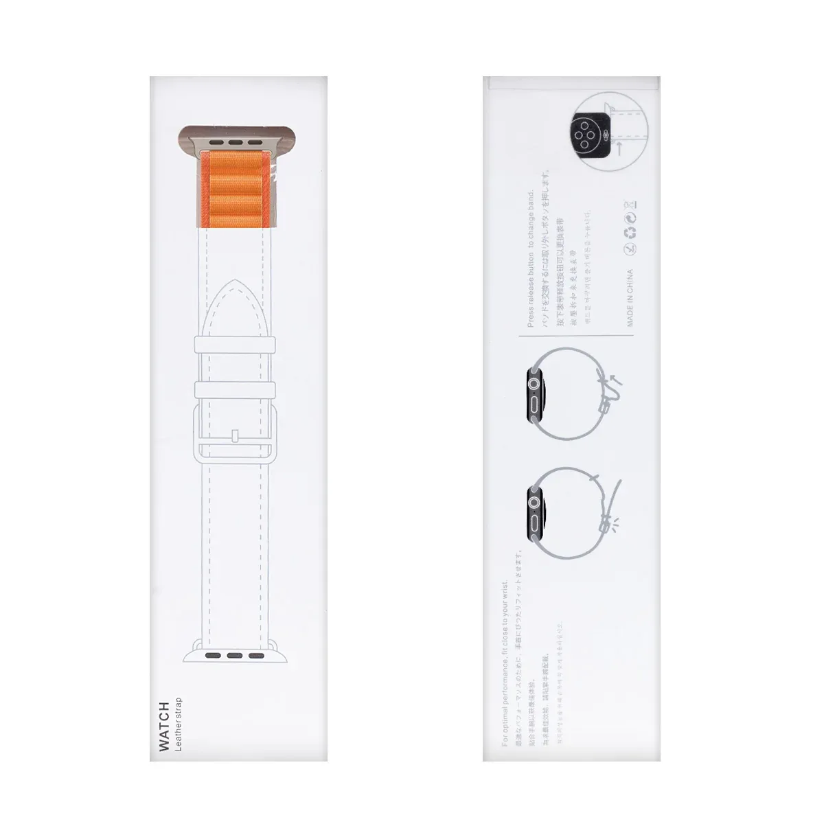 Nylon Band Alpine Loop For Apple Watch 38mm, 40mm, 41mm Orange Retail Box