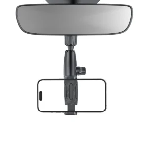 Rixus RXHW65 360° Rear View Mirror Phone Holder Mount Black - Image 2
