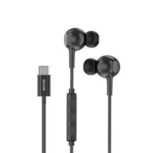 Rixus RXHD56C USB C Wired Earbud Type Headphone With Microphone Black - Image 2