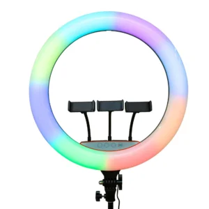 Rixus RXLG32 Selfie Ring Light And Holder Stick RGBW 22 inch