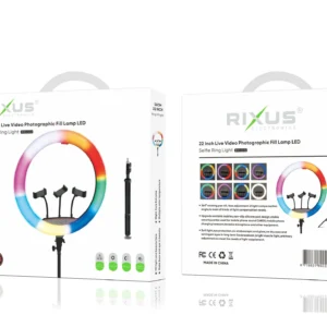 Rixus RXLG32 Selfie Ring Light And Holder Stick RGBW 22 inch - Image 4