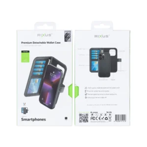 Rixus For Samsung Galaxy S24 S921B Duo Magnetic Detachable Wallet Black - Image 5