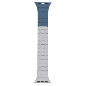 Rixus For Apple Watch 38mm, 40mm, 41mm Silicone Band With Magnetic Cloud Grey + Blue - Image 3