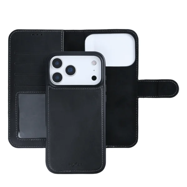 Rixus Duo Magnetic Detachable Wallet For iPhone 17 Pro Max Black