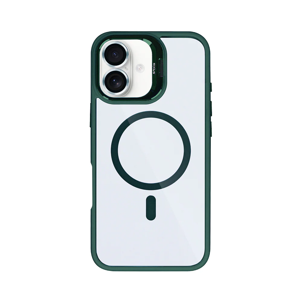 Rixus Classic 03 Case With MagSafe For iPhone 17 Dark Green