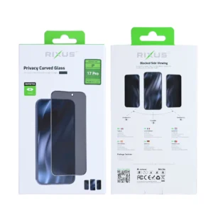 Rixus Privacy Full Curved Edge Tempered Glass For iPhone 17 Pro - Image 2