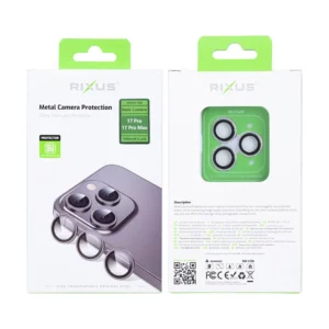 Rixus Metal Shield Camera Tempered Glass For iPhone 17 Pro,17 Pro Max Silver - Image 2