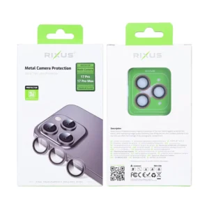 Rixus Metal Shield Camera Tempered Glass For iPhone 17 Pro,17 Pro Max Orange - Image 2