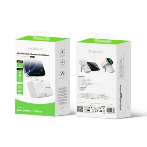 Rixus RXPB13 Mini Click-On 3 In 1 Powerbank 4500mAh White - Image 5