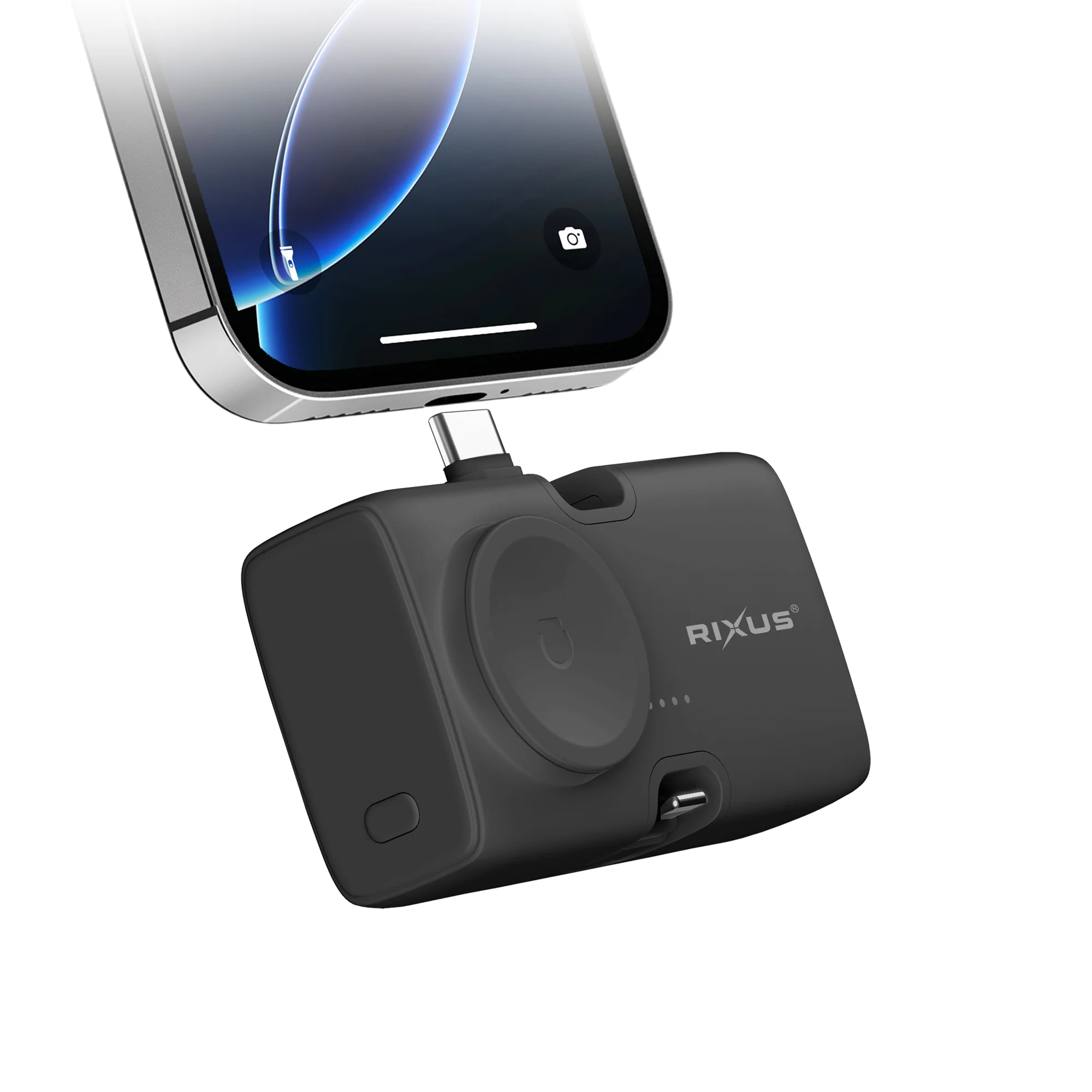 Rixus RXPB13B Mini Click-On 3 In 1 Powerbank 4500mAh Black