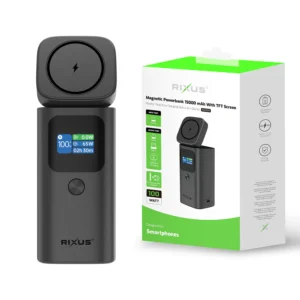 Rixus RXPB15 Magnetic Powerbank 15000 mAh 100W With TFT Screen Dark grey - Image 4