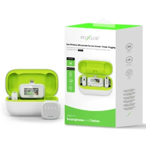 Rixus RXMIC01 Wireless Microphone For Live Stream, TikTok, Vlog White - Image 5