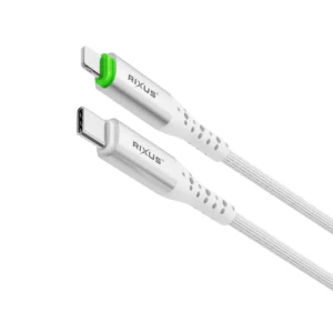 Rixus RXUC21L Auto Disconnect USB-C To Lightning Cable White - Image 2
